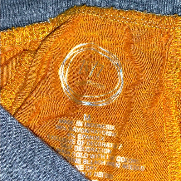 Maurices mustard yellow and grey striped shirt - Picture 2 of 4